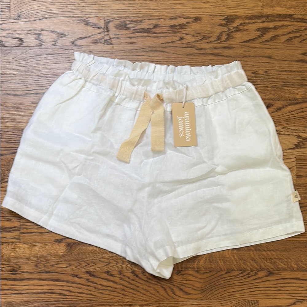 NWT Araminta James White Linen Shorts S